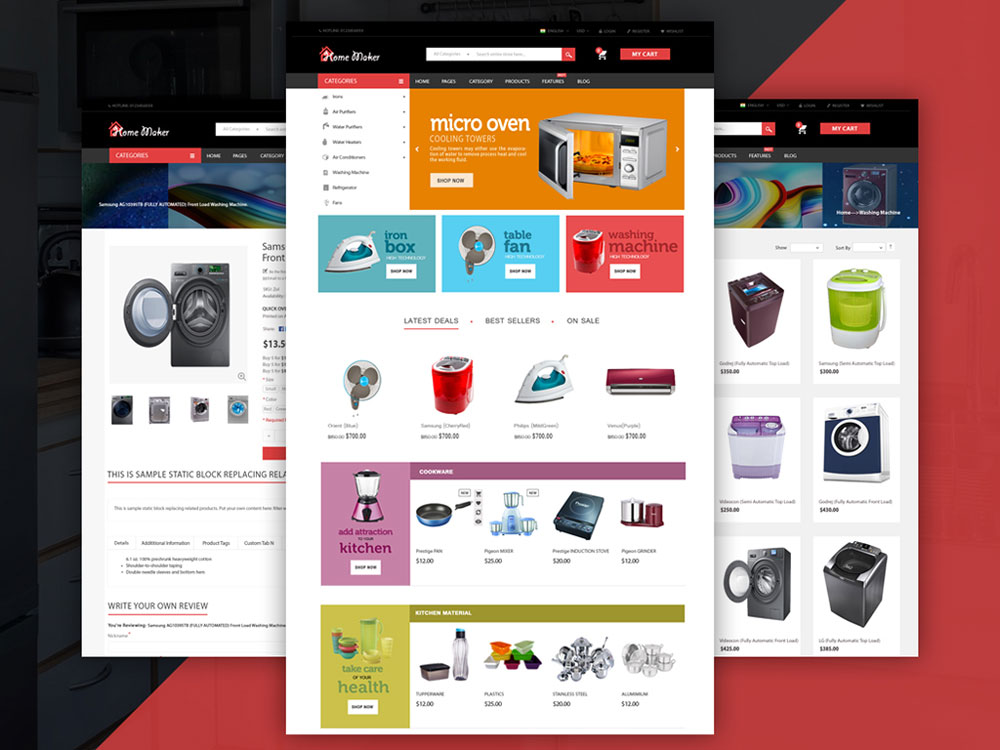 Home appliance website design blog 7 - منو آنلاین