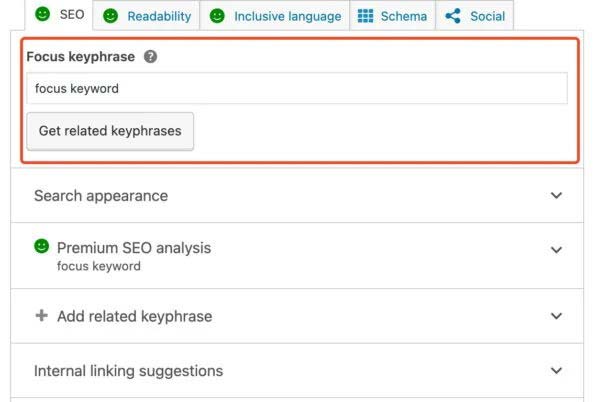 Focus Keyphrase field in the SEO tab of Yoast metabox - 0 تا 100 آموزش افزونه Yoast SEO