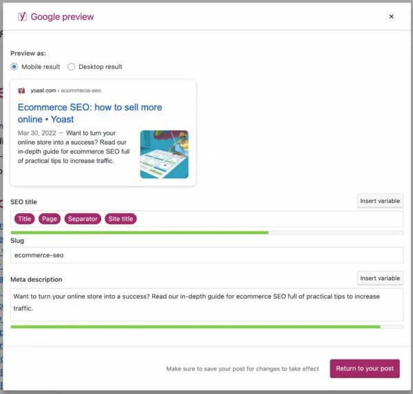Google Preview section in Yoasts SEO metabox tab - 0 تا 100 آموزش افزونه Yoast SEO