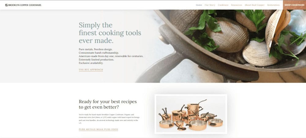 Website design for copper utensils blog 2 | ماجرا | Majara
