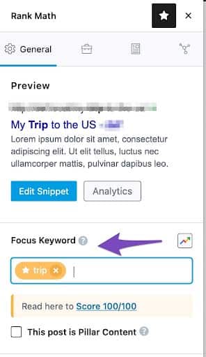 Screenshot of the General tab in the Rank Math panel | ماجرا | Majara