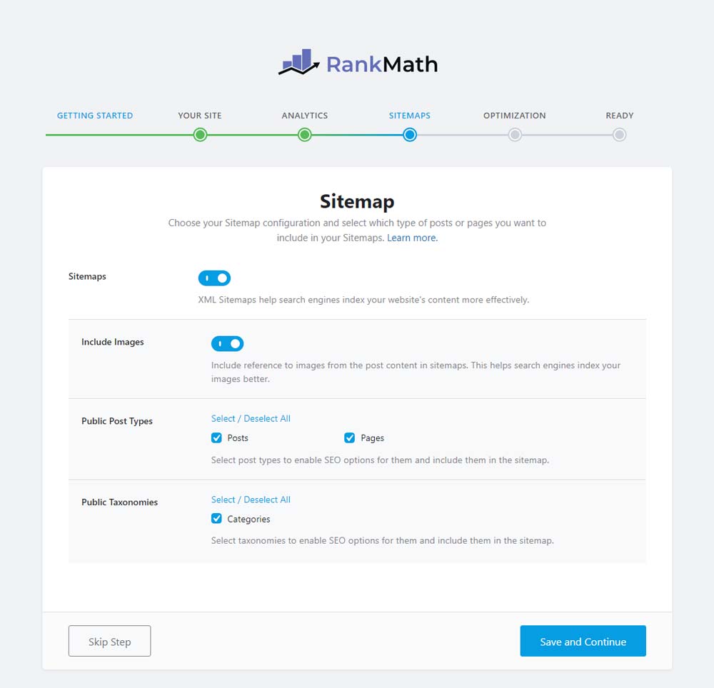 rank math seo plugin wizard step 3 sitemaps | ماجرا | Majara