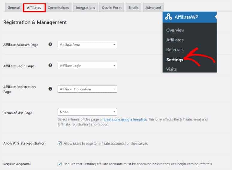 AffiliateWP plugin settings | ماجرا | Majara